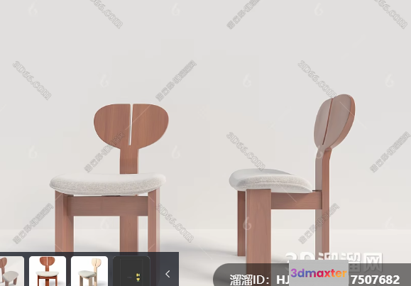 Wooden Chair 3D Model - 20665 - VRAY Render