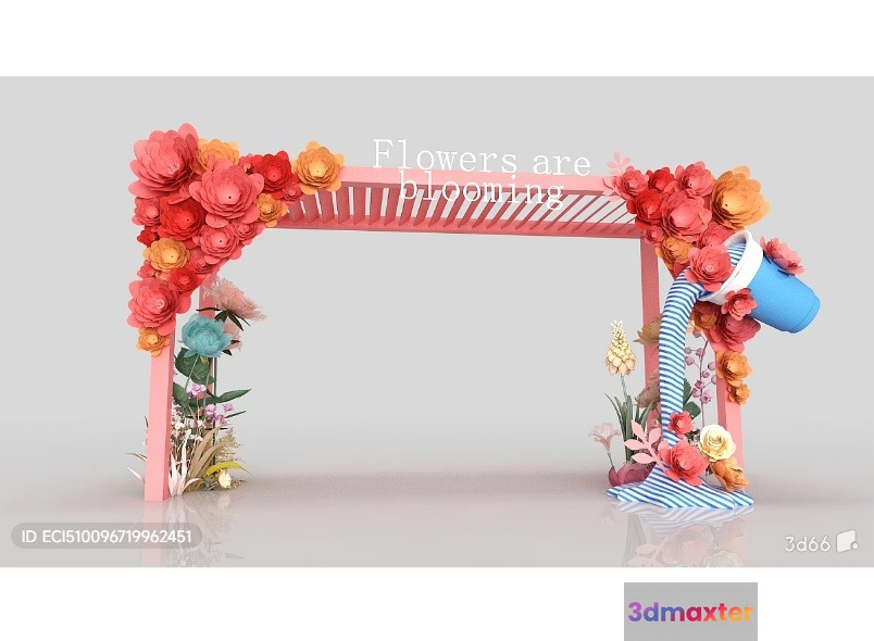 Pink Archway With Flowers 3D Model - 2512 - VRAY Render