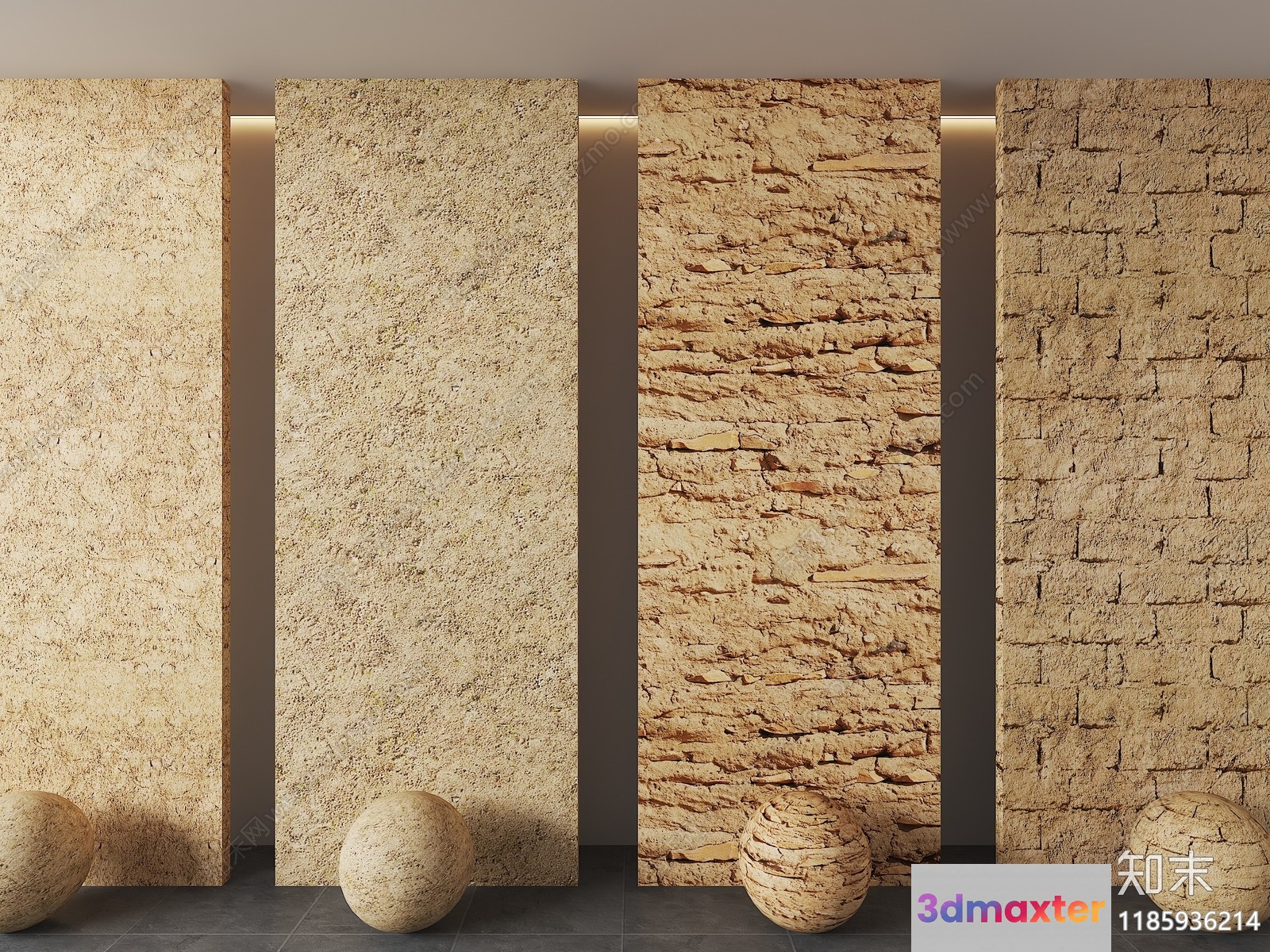 Stone Wall Design 3D Model - 14453 - VRAY Render