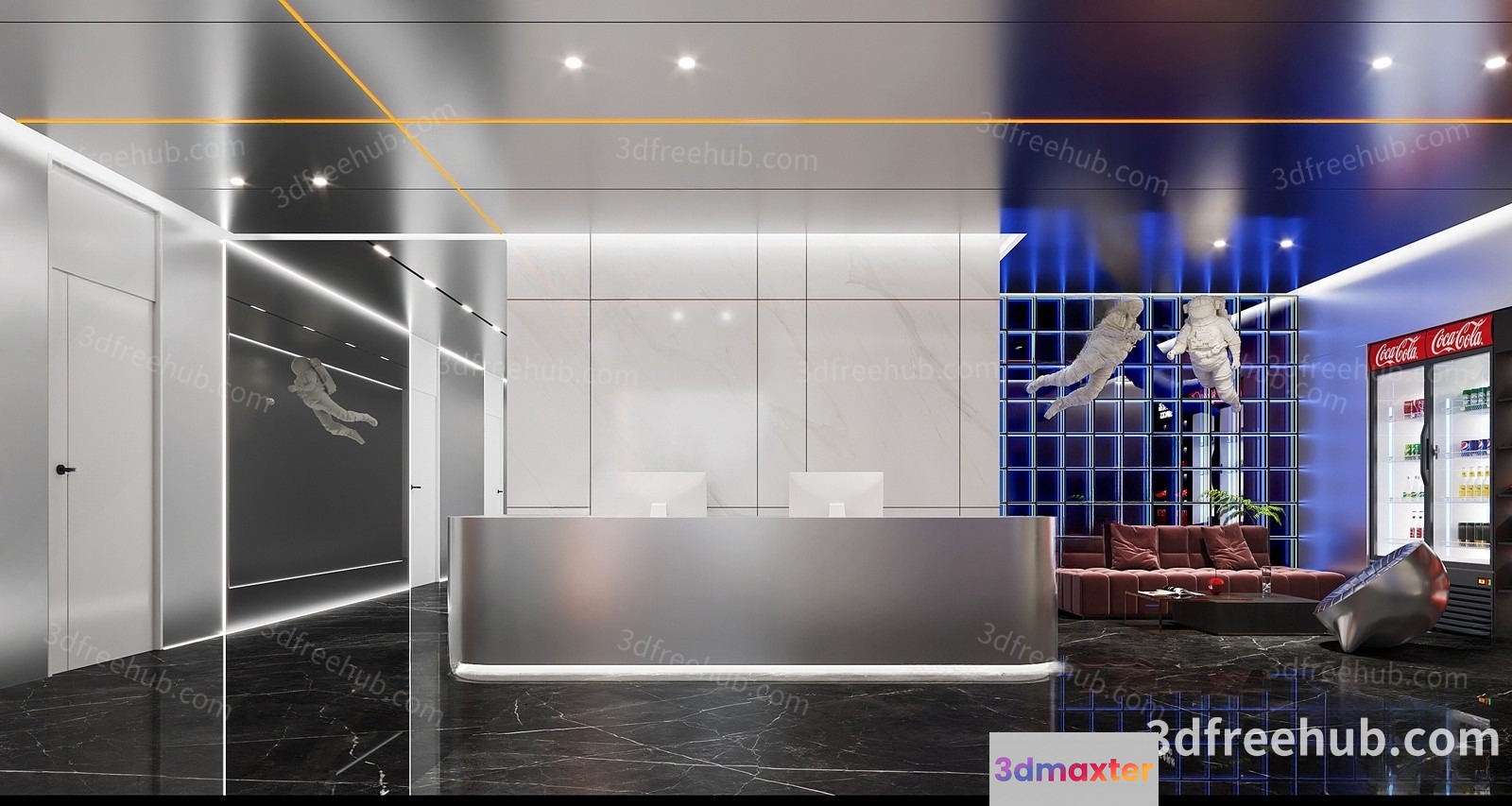 Modern Office Space 3D Model - 20158 - VRAY Render
