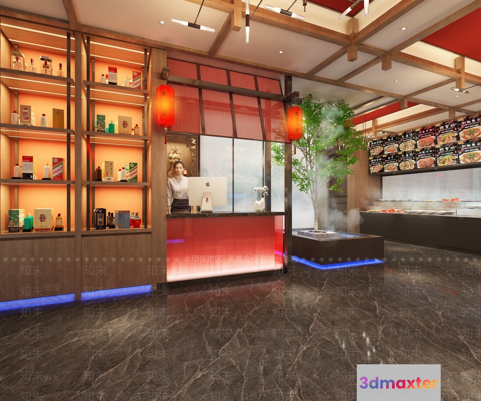 Modern Japanese Restaurant 3D Model - 11072 - VRAY Render