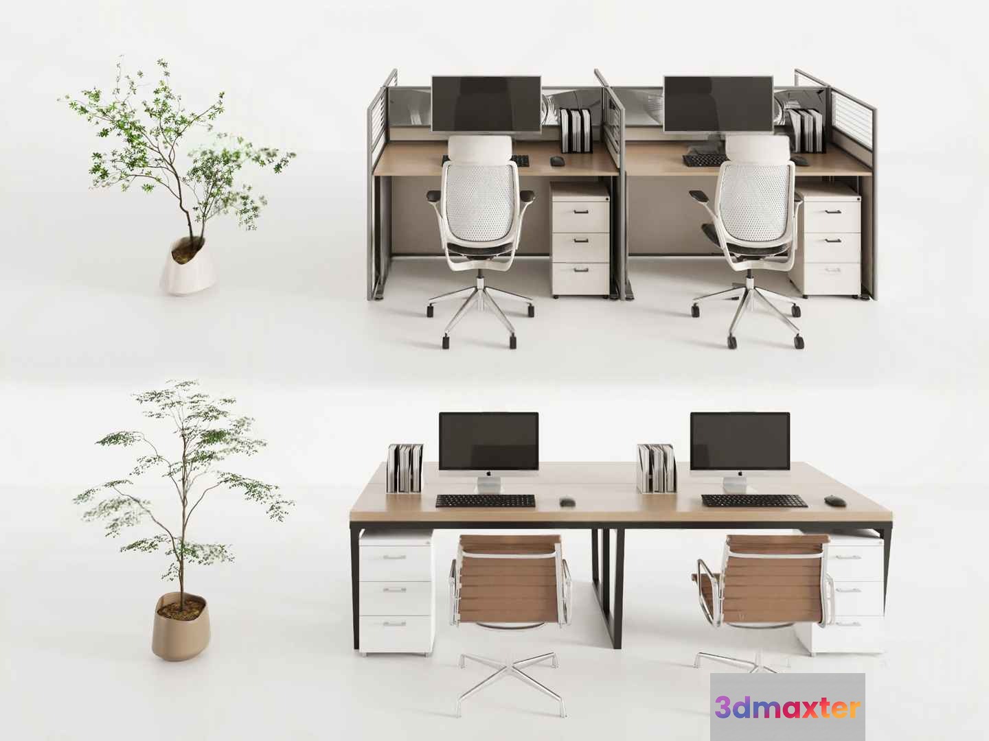 A Modern Office Desk 3D Model - 20070 - VRAY Render