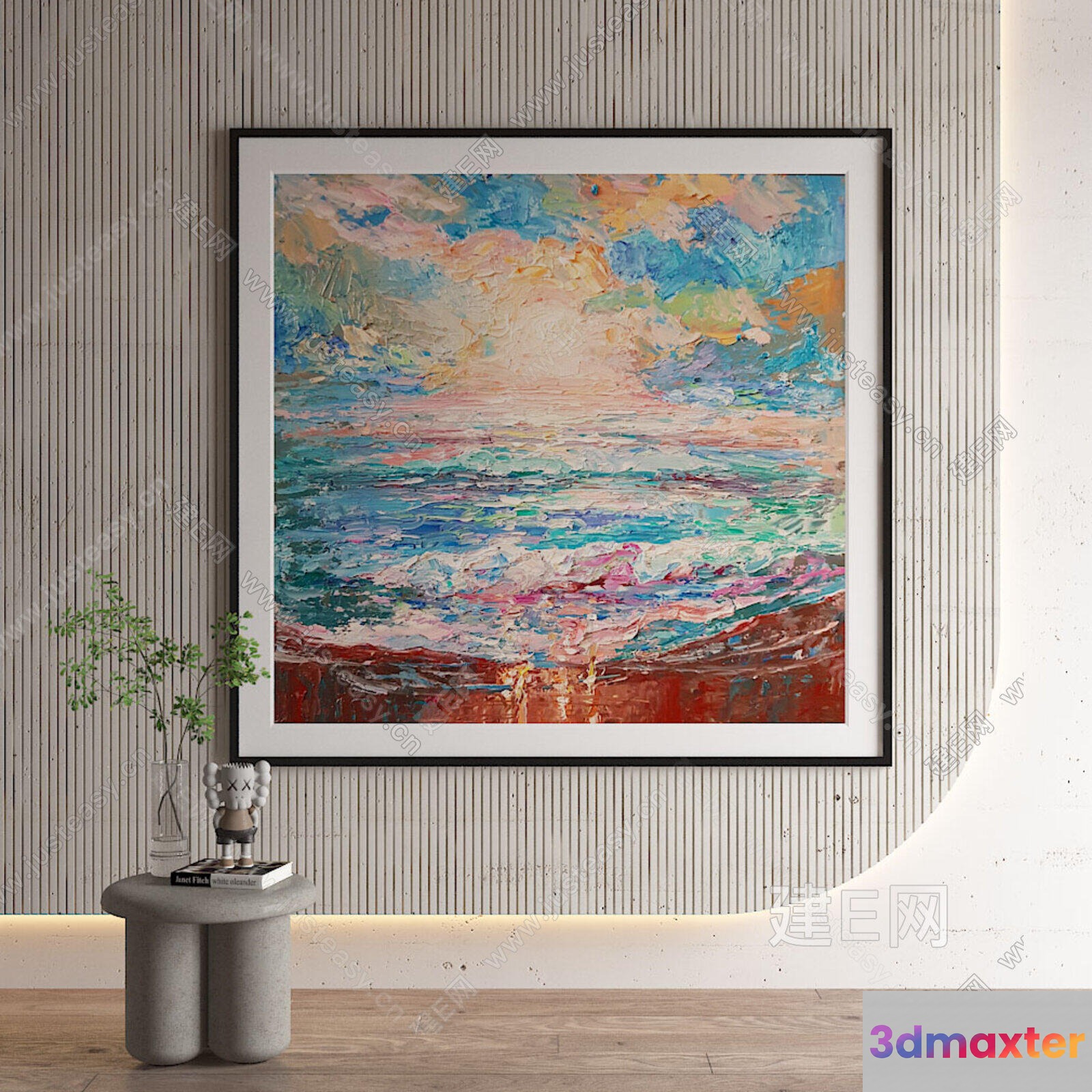 Abstract Seascape Painting 3D Model - 7264 - VRAY Render