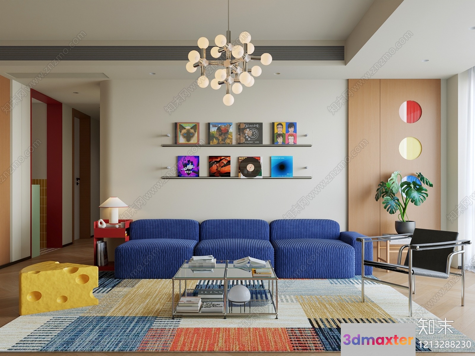 Modern Living Room 3D Model - 6191 - VRAY Render