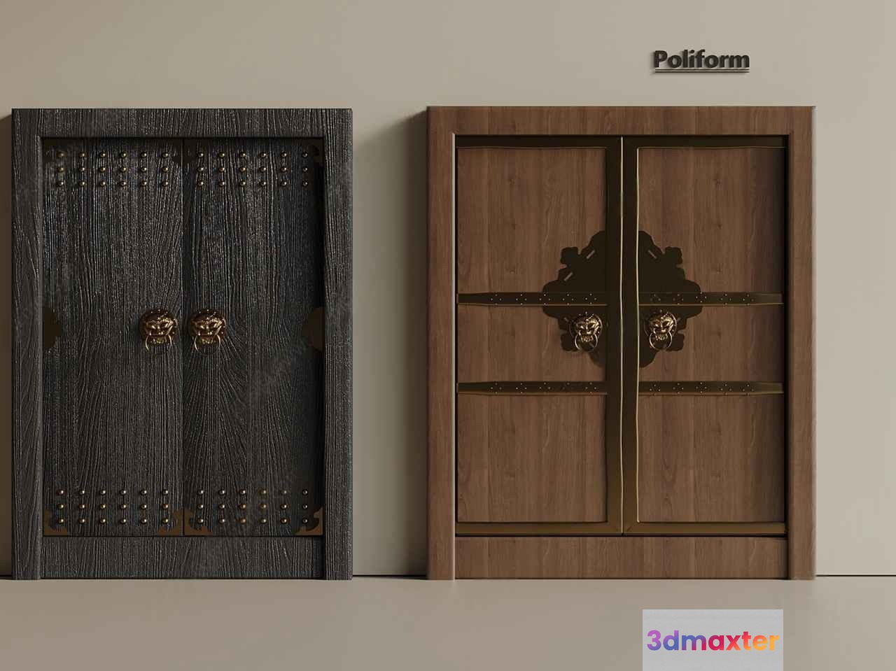 Wooden Poliform Cabinet 3D Model - 13256 - VRAY Render