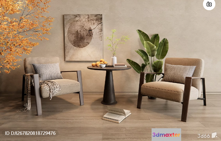Modern Living Room 3D Model - 513 - VRAY Render