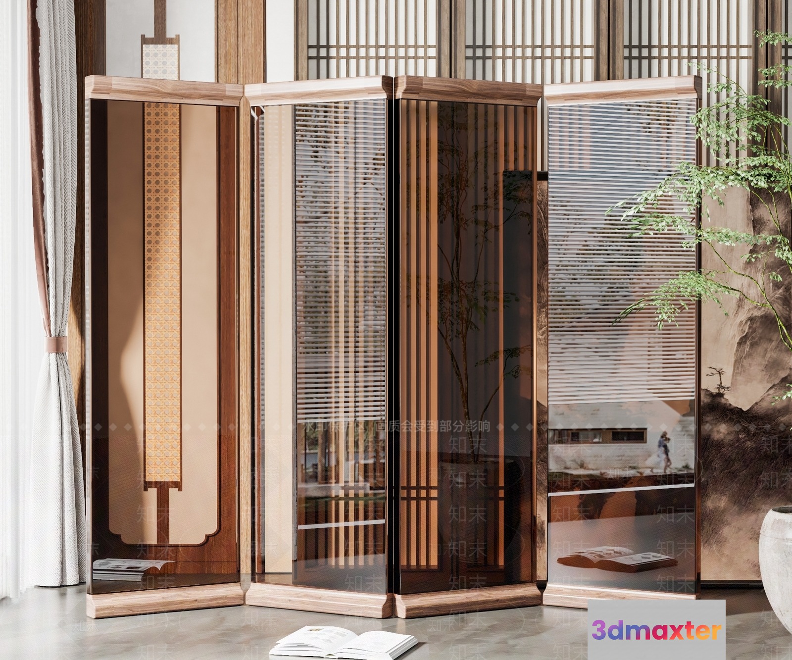 Wooden Room Divider 3D Model - 10866 - VRAY Render
