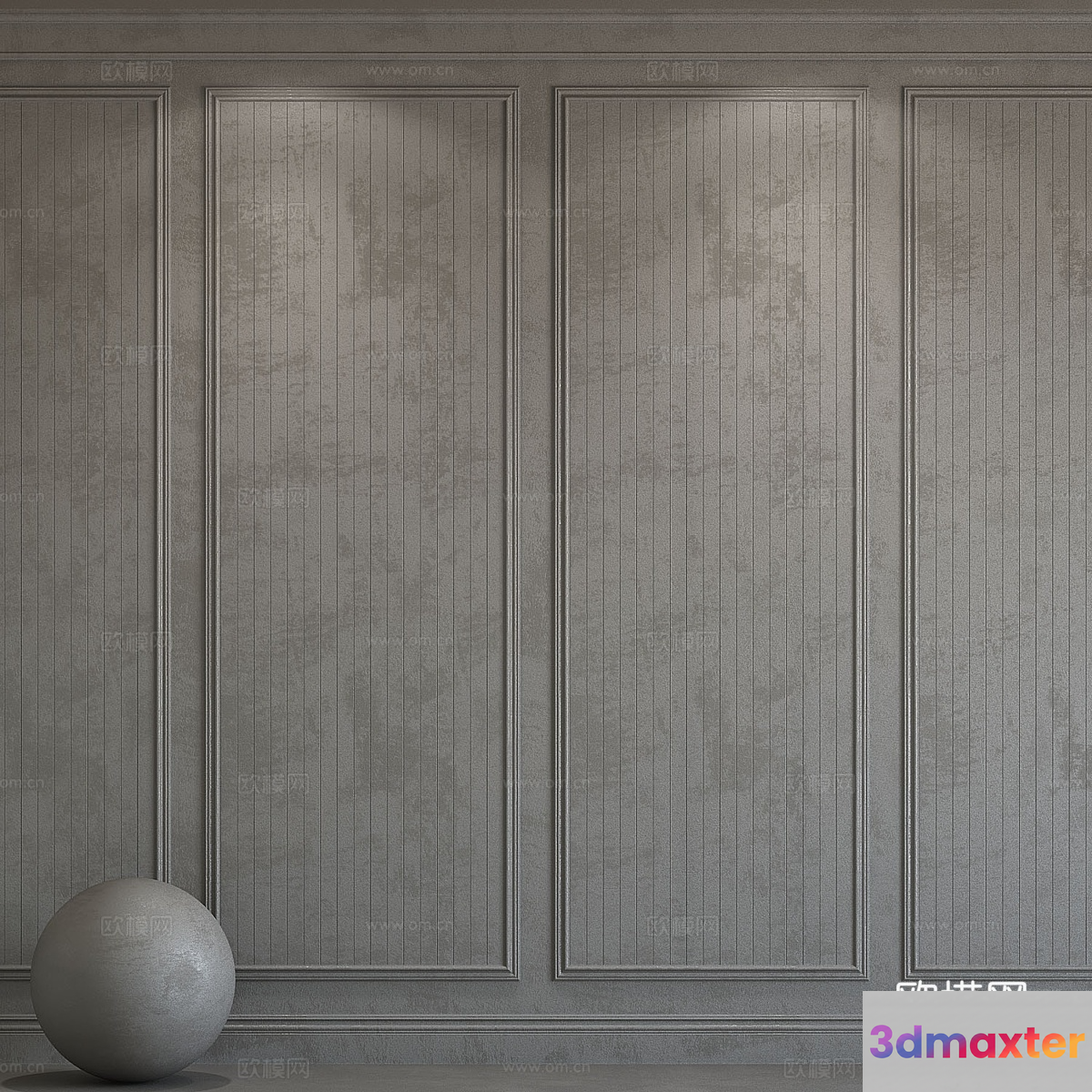 A Gray Ball On The Floor 3D Model - 11848 - VRAY Render