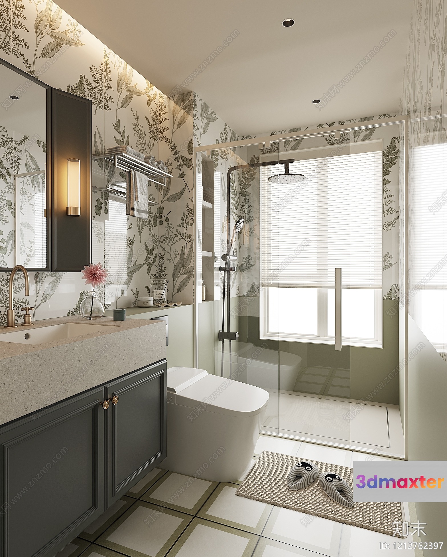 A Modern Bathroom 3D Model - 5837 - VRAY Render