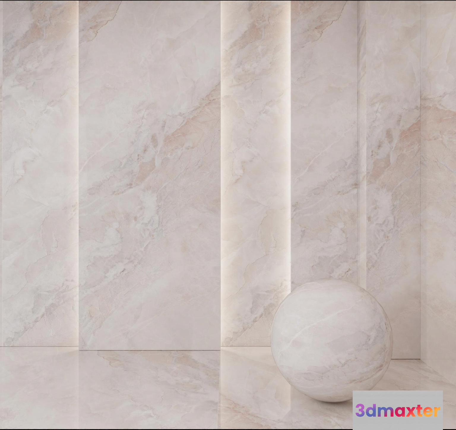 A Marble Sphere 3D Model - 16979 - VRAY Render