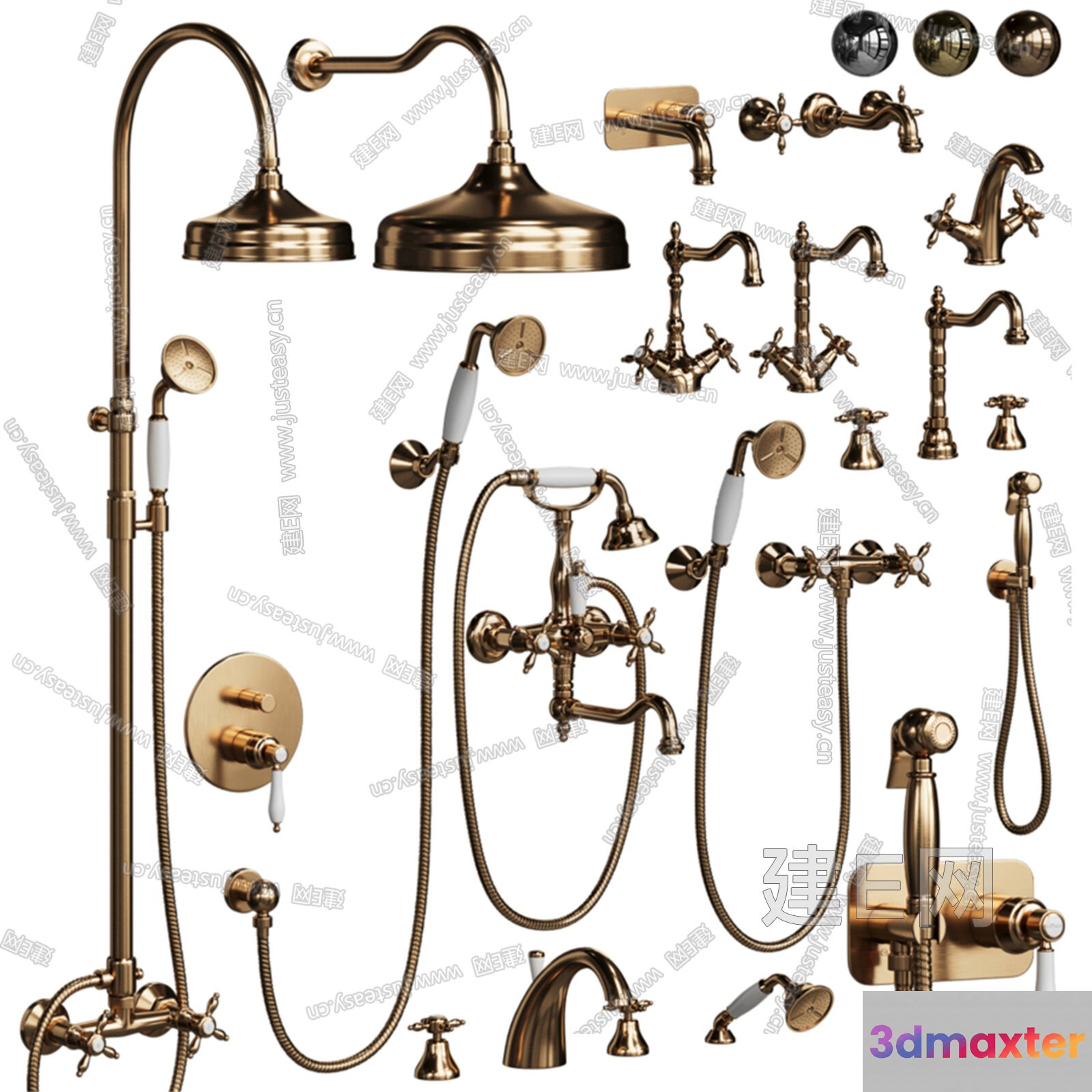 Gold Bathroom Fixtures 3D Model - 5759 - VRAY Render