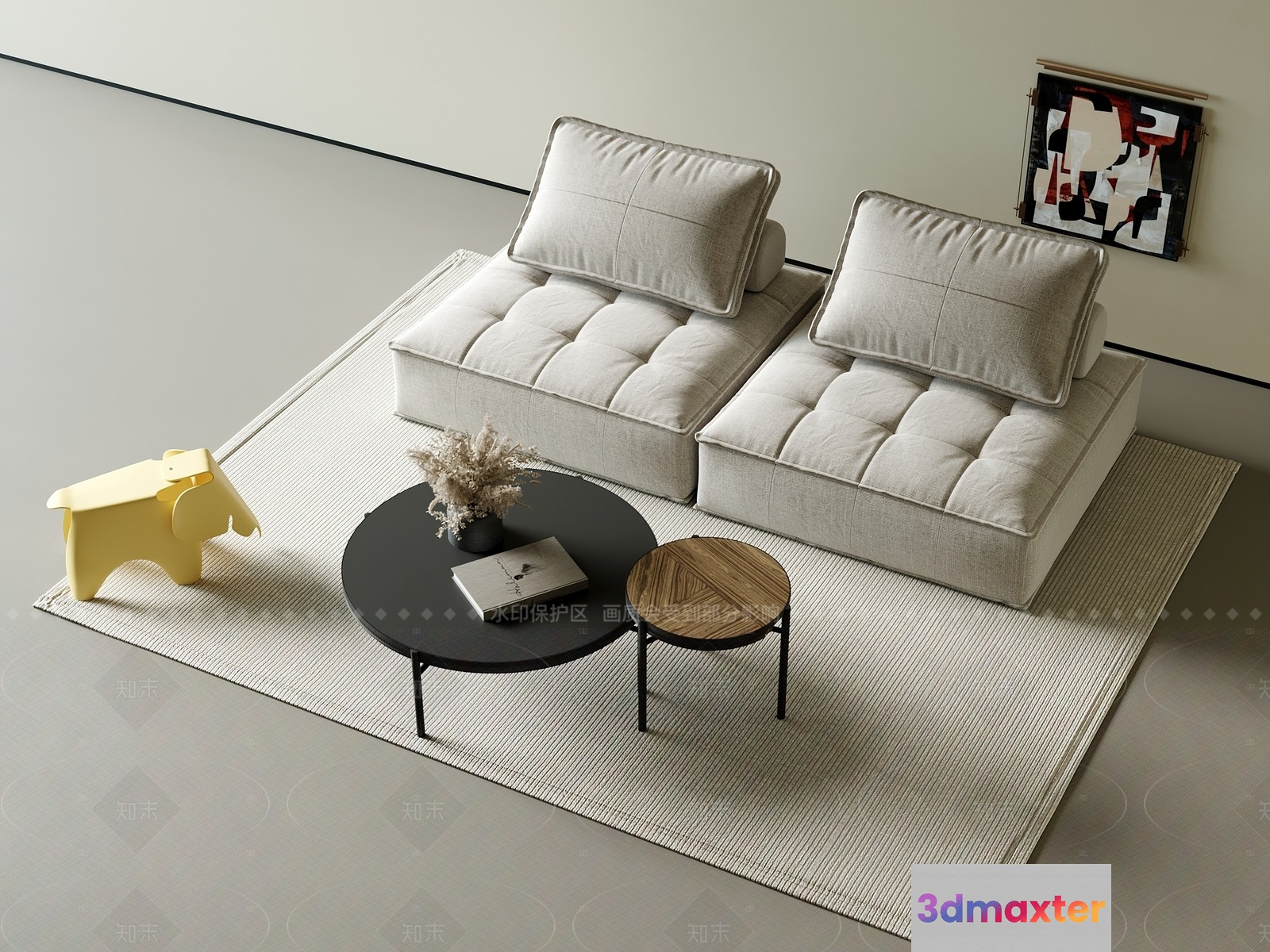 Modern Living Room 3D Model - 1339 - VRAY Render