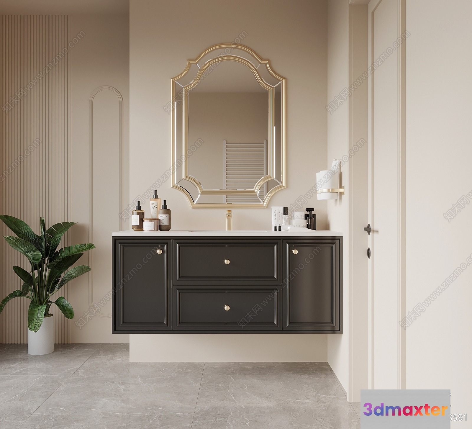 A Bathroom Vanity 3D Model - 7591 - VRAY Render