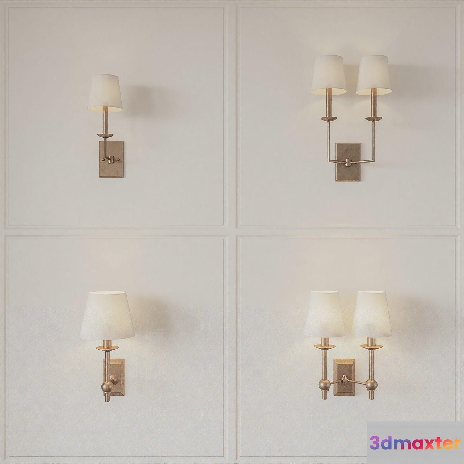 Gold Light Fixtures 3D Model - 1198 - VRAY Render