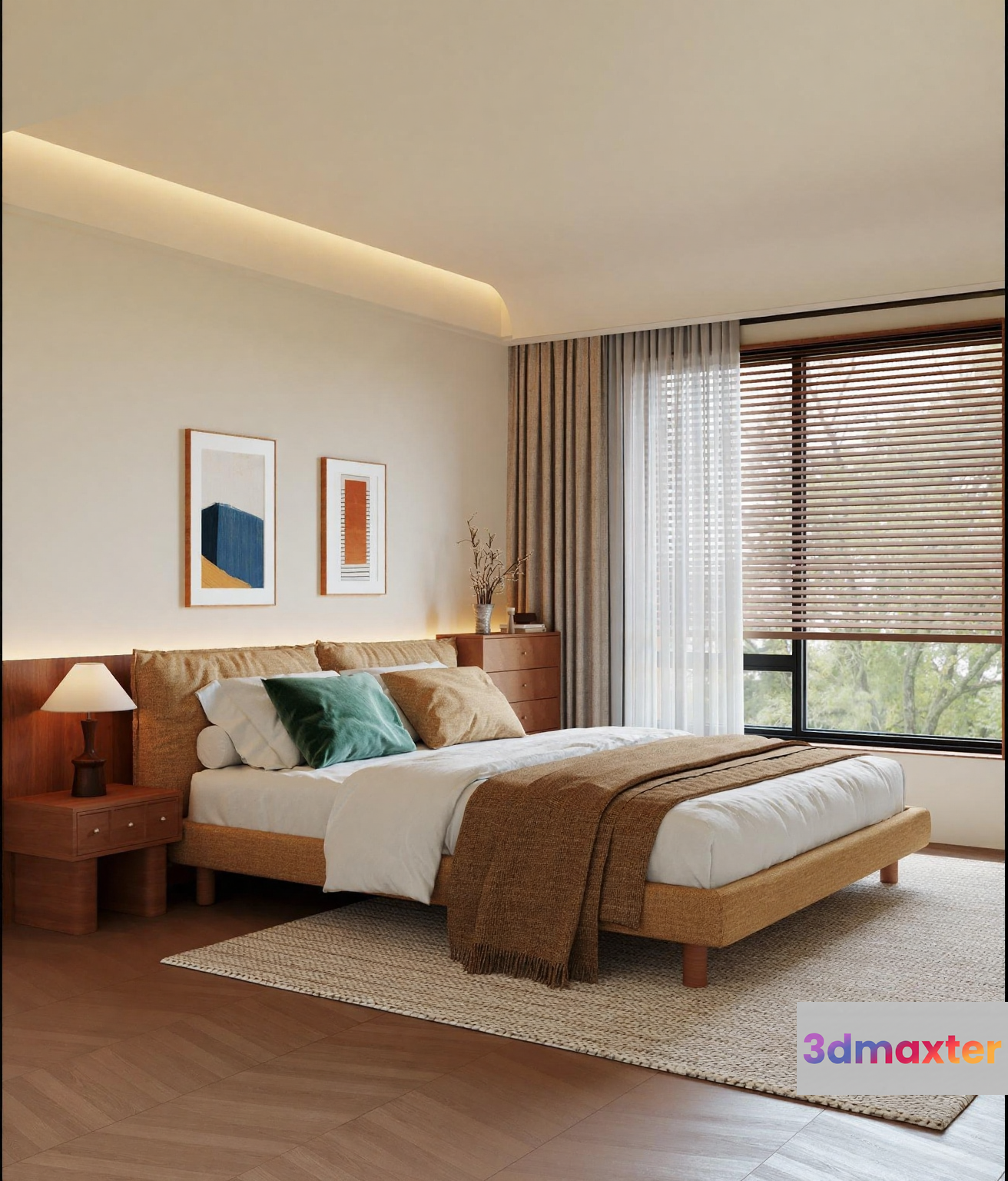 Cozy Bedroom 3D Model - 4429 - VRAY Render