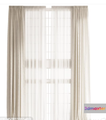 Sheer White Curtains 3D Model - 5943 - VRAY Render
