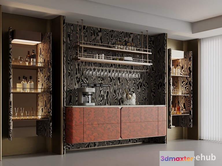Modern Bar Area 3D Model - 19716 - VRAY Render