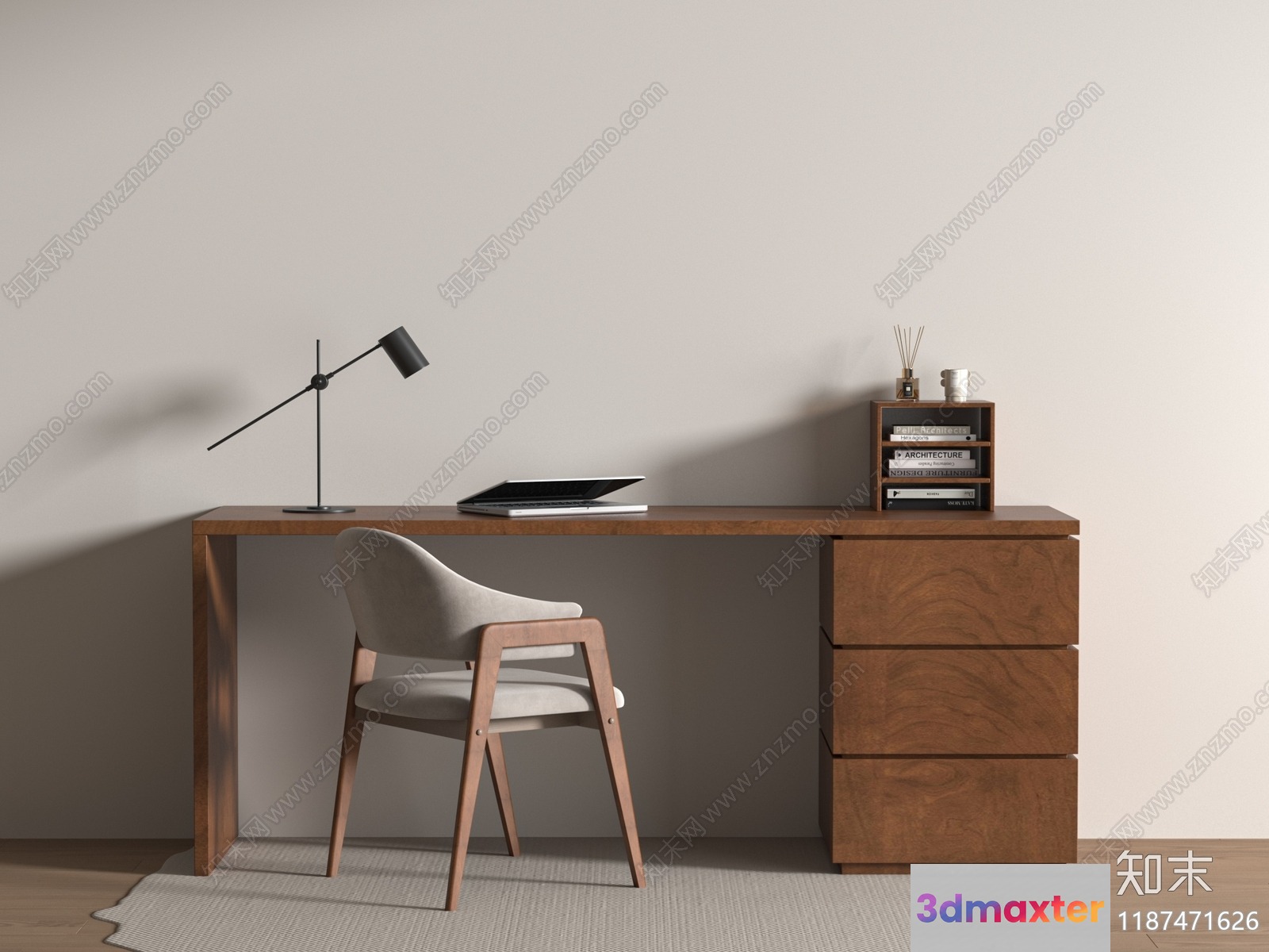 A Minimalist Desk Setup 3D Model - 6002 - VRAY Render