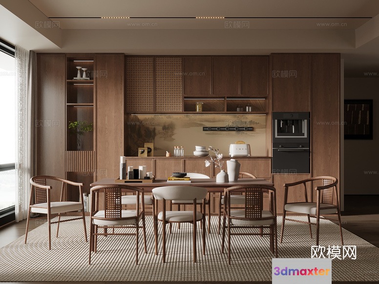 Modern Dining Room 3D Model - 22357 - VRAY Render