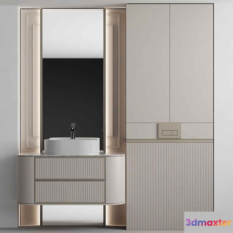 A Modern Bathroom Vanity 3D Model - 8460 - CORONA Render