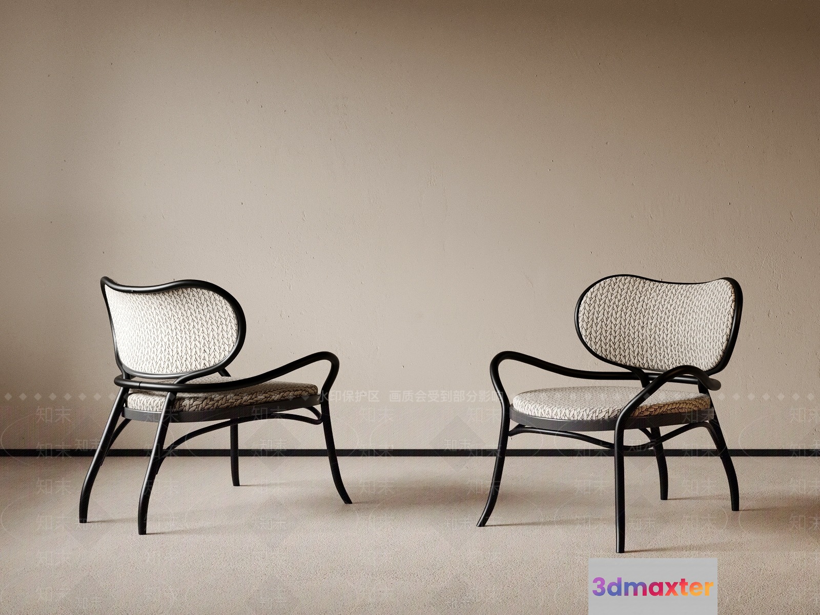 Two Chairs With A Modern Design 3D Model - 9484 - VRAY Render