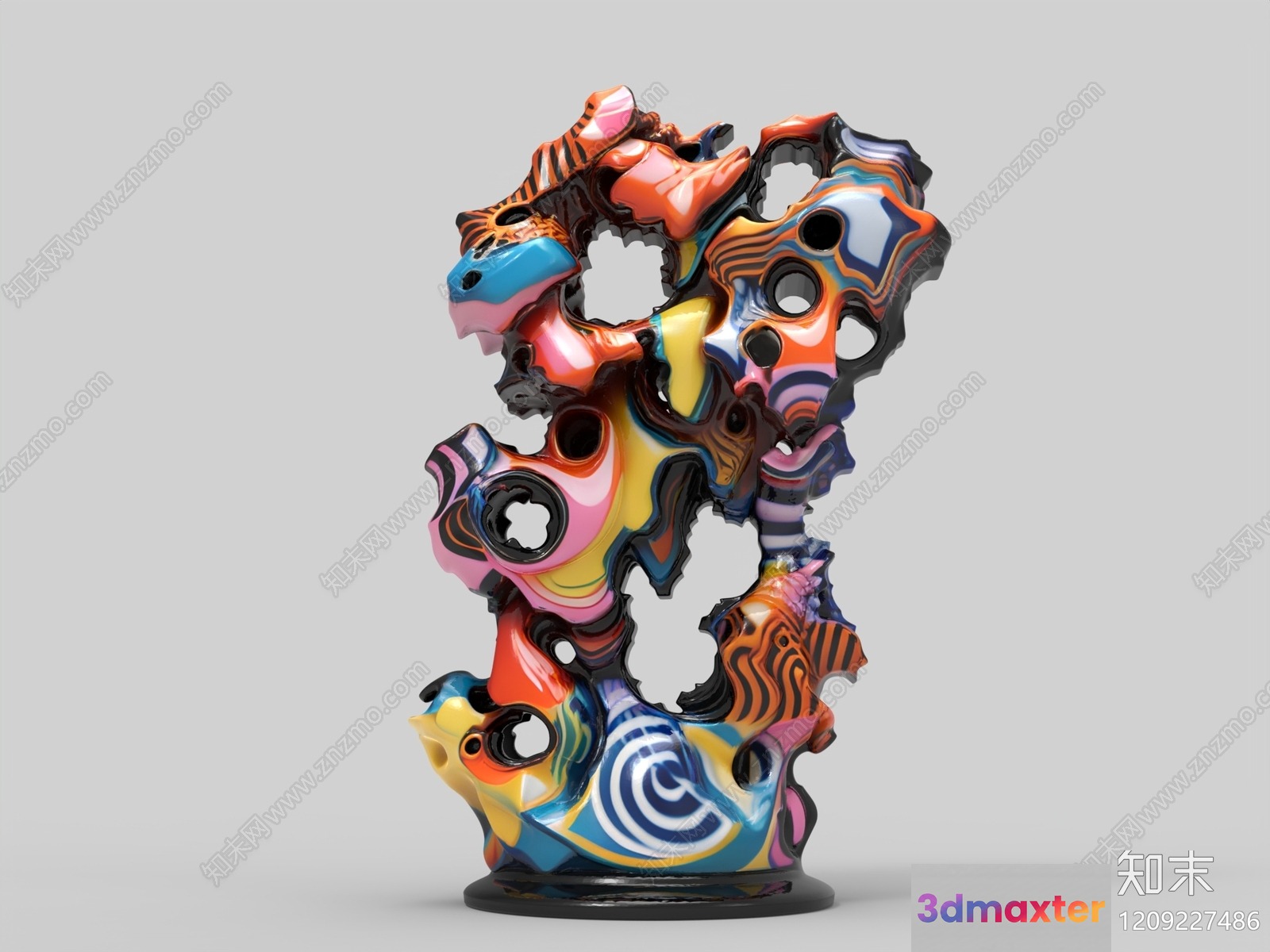A Colorful Abstract Sculpture 3D Model - 9526 - VRAY Render