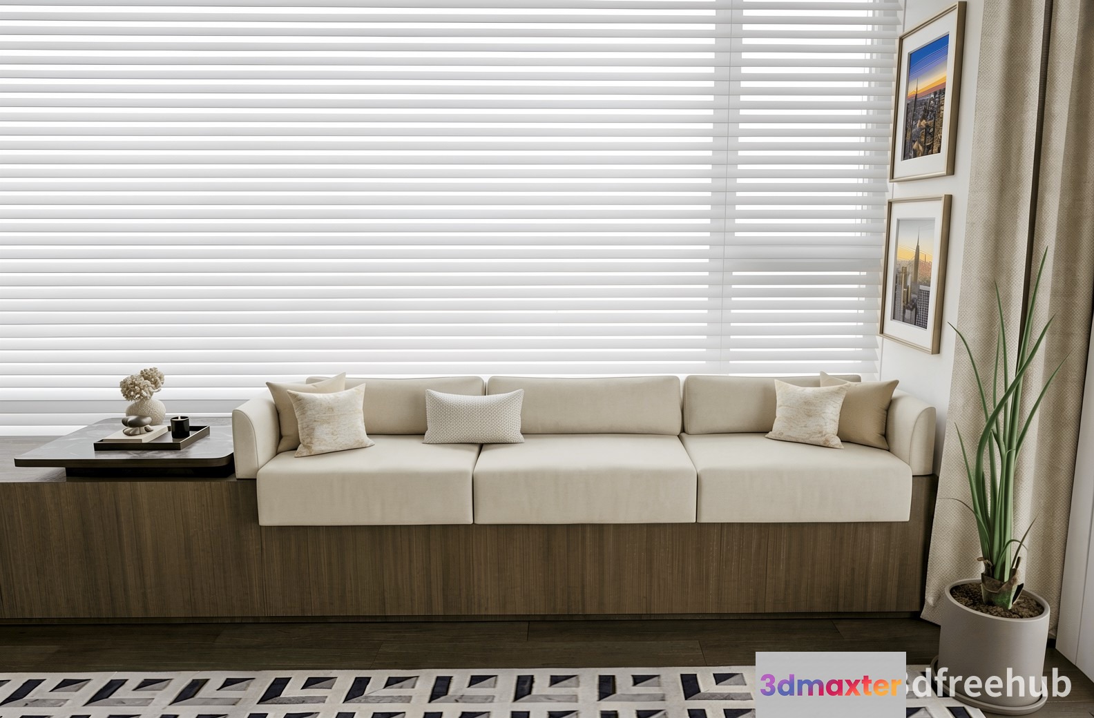 A Modern Living Room 3D Model - 21449 - VRAY Render
