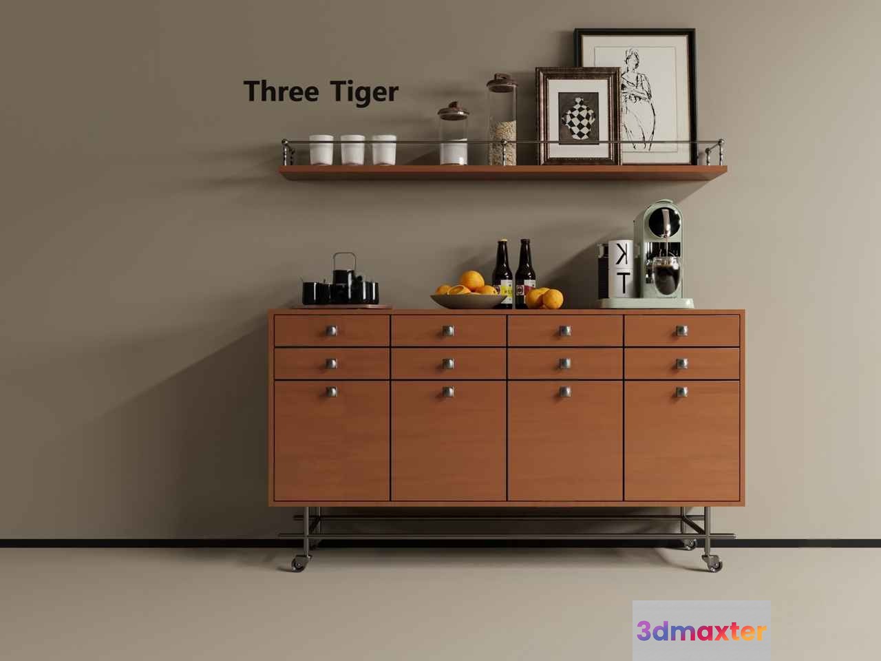 Modern Kitchen Sideboard 3D Model - 8706 - CORONA Render