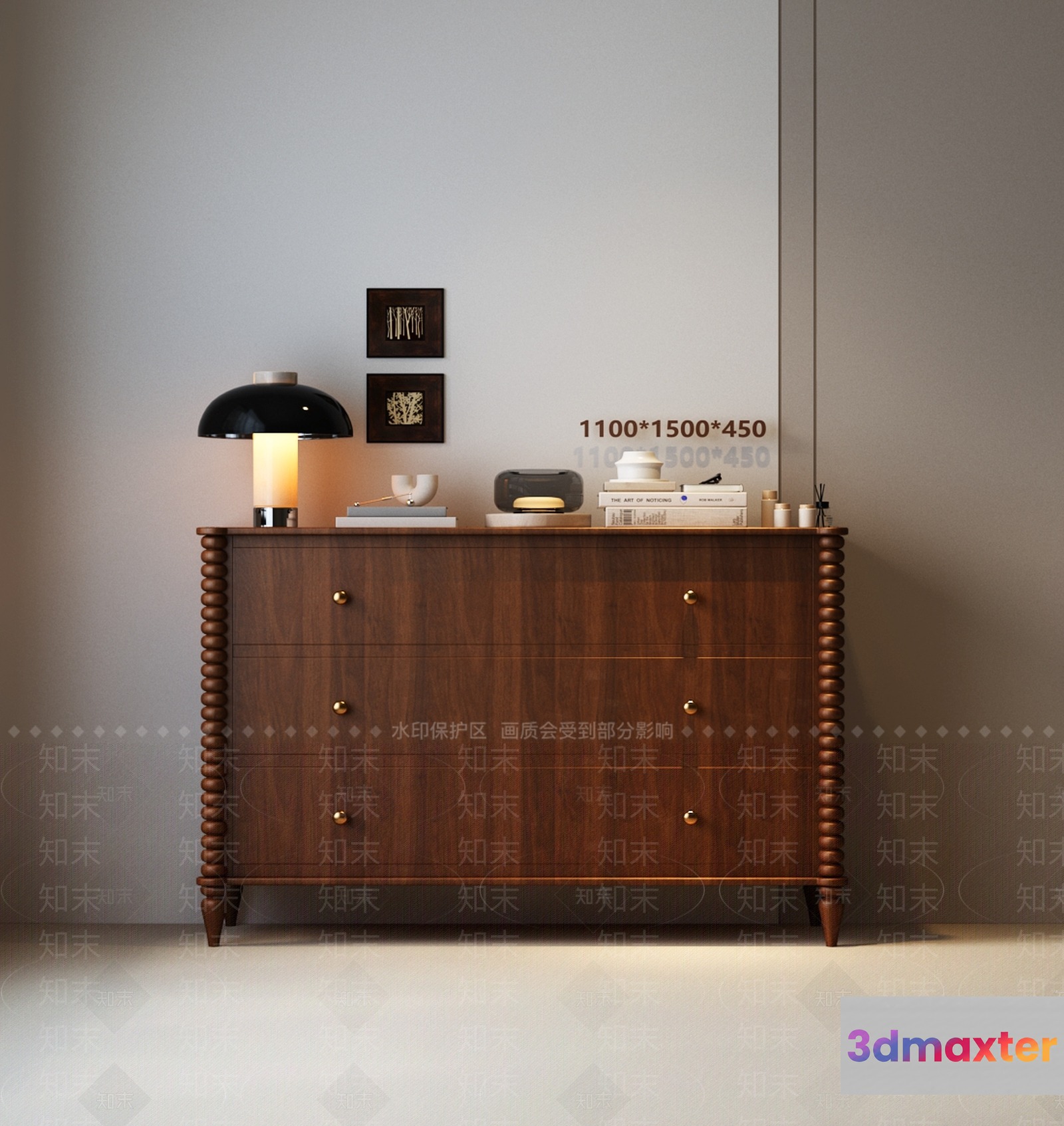 A Wooden Dresser 3D Model - 10402 - VRAY Render