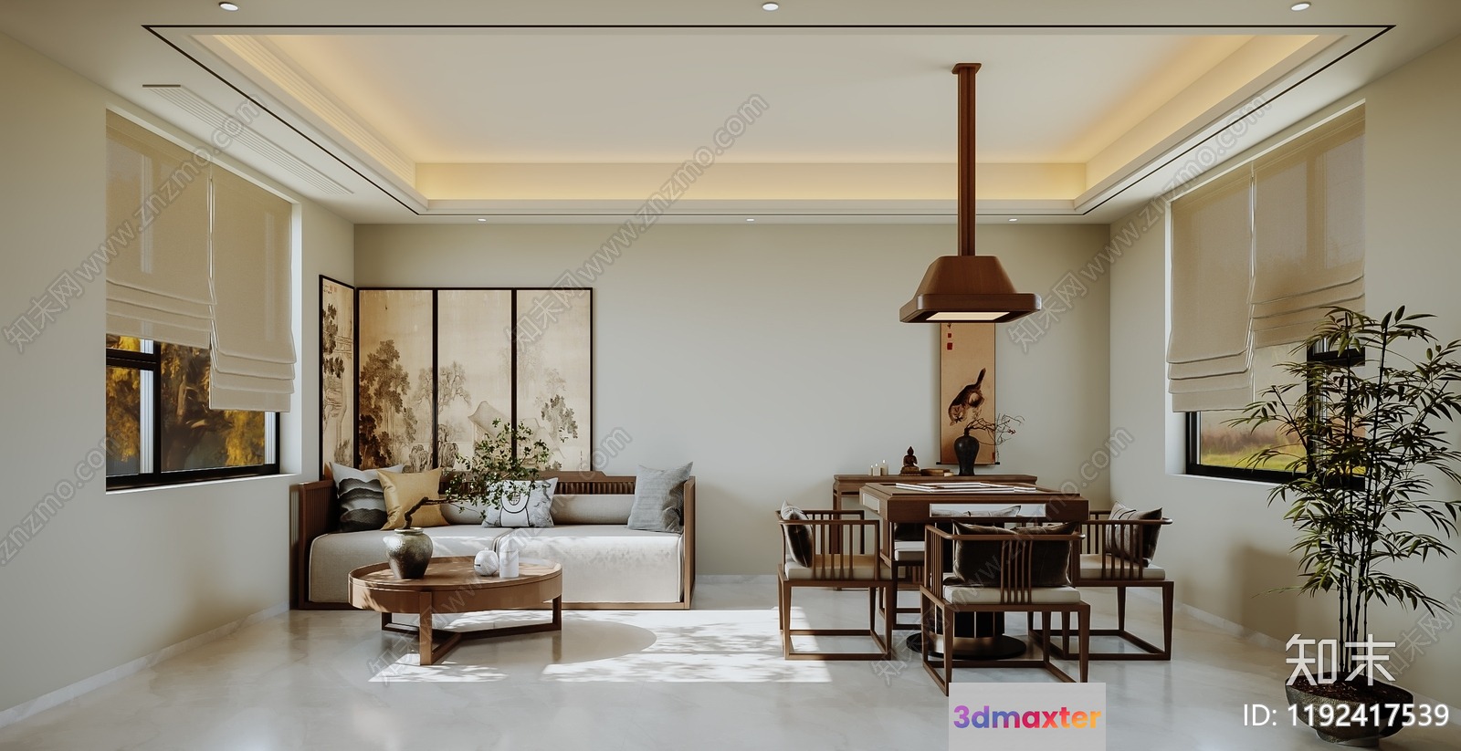 Modern Living Room 3D Model - 7941 - CORONA Render