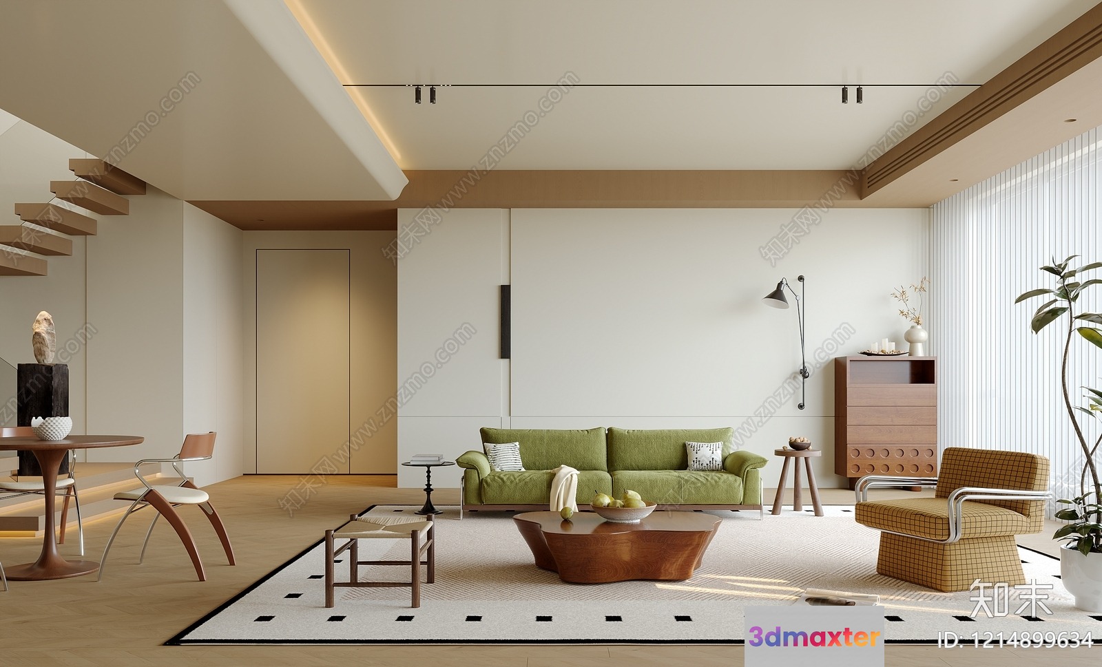 Modern Living Room 3D Model - 6941 - VRAY Render