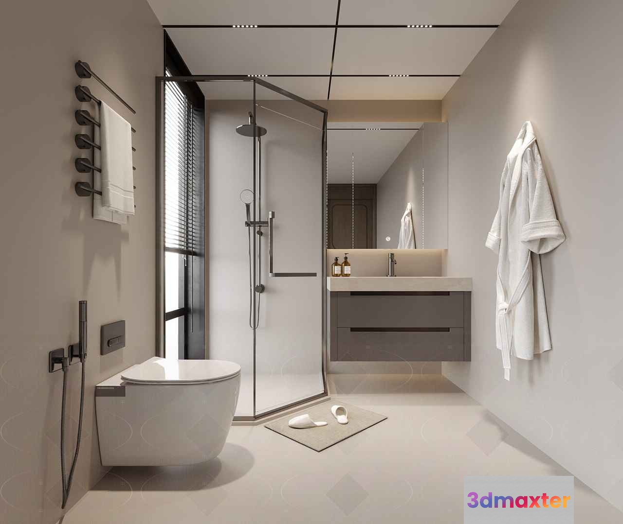 Modern Bathroom 3D Model - 2976 - VRAY Render