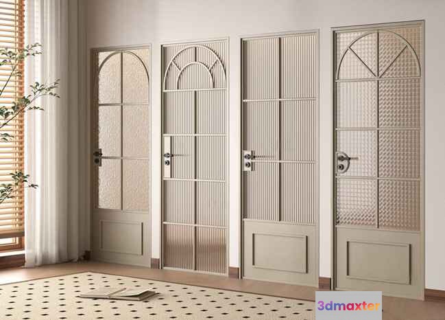 Three Glass Doors 3D Model - 1498 - VRAY Render