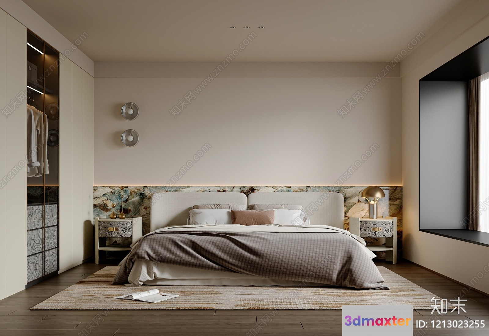 Cozy Bedroom 3D Model - 7033 - VRAY Render