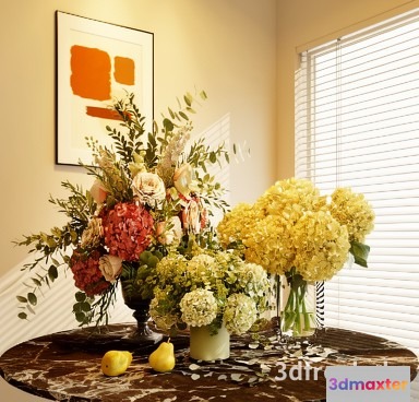 A Bouquet Of Flowers In A Vase 3D Model - 21518 - VRAY Render