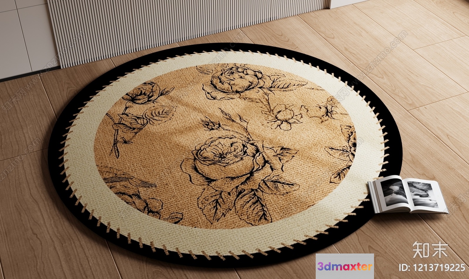 Round Floral Rug 3D Model - 17573 - VRAY Render
