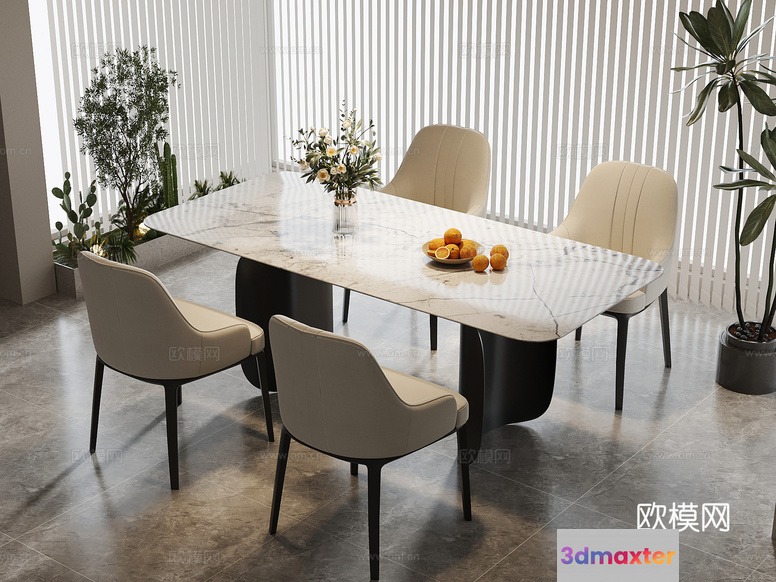 Modern Dining Table 3D Model - 11463 - VRAY Render