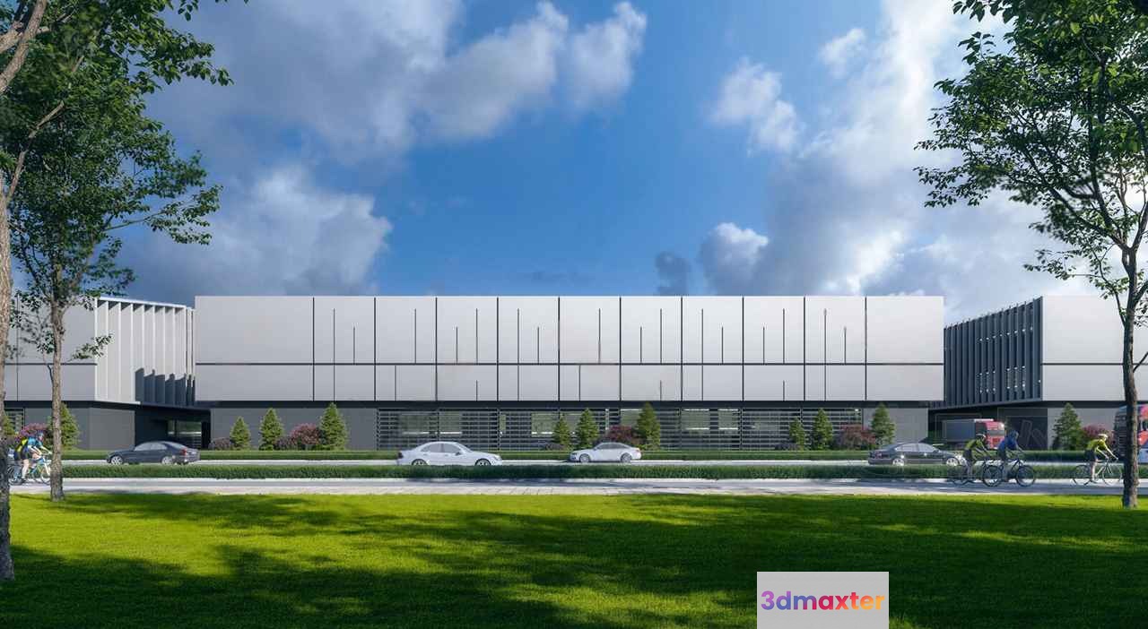 A Large Building With A Modern Design 3D Model - 4005 - VRAY Render