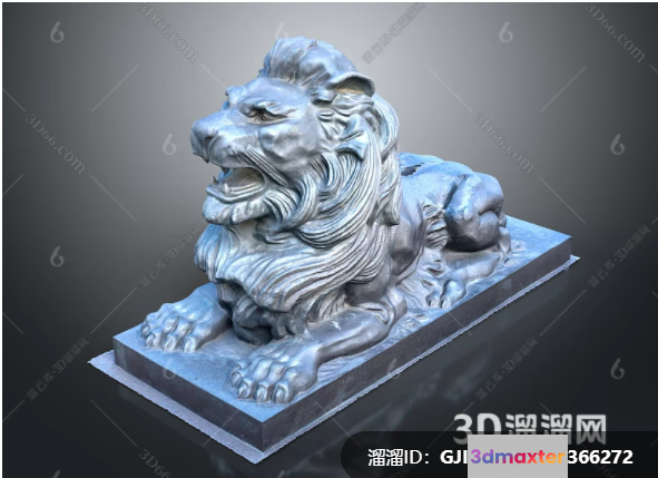 A 3D Model Of A Lion Statue 3D Model - 8314 - VRAY Render