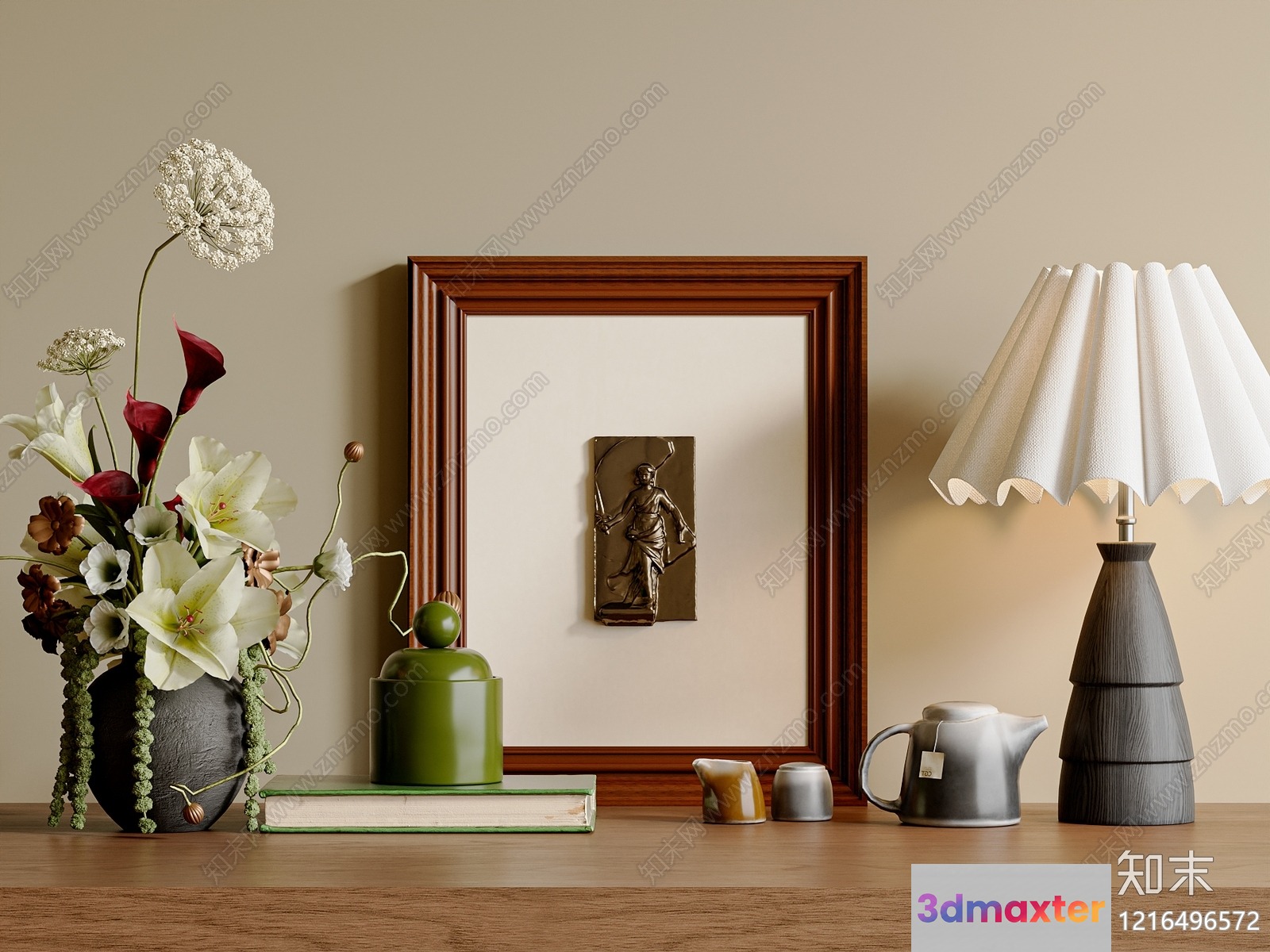 A Framed Picture On A Table 3D Model - 13451 - VRAY Render