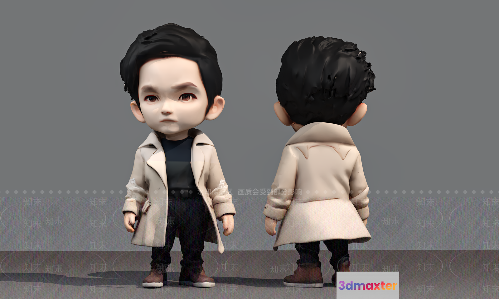 The Image Features A Cartoon Boy 3D Model - 8387 - VRAY Render