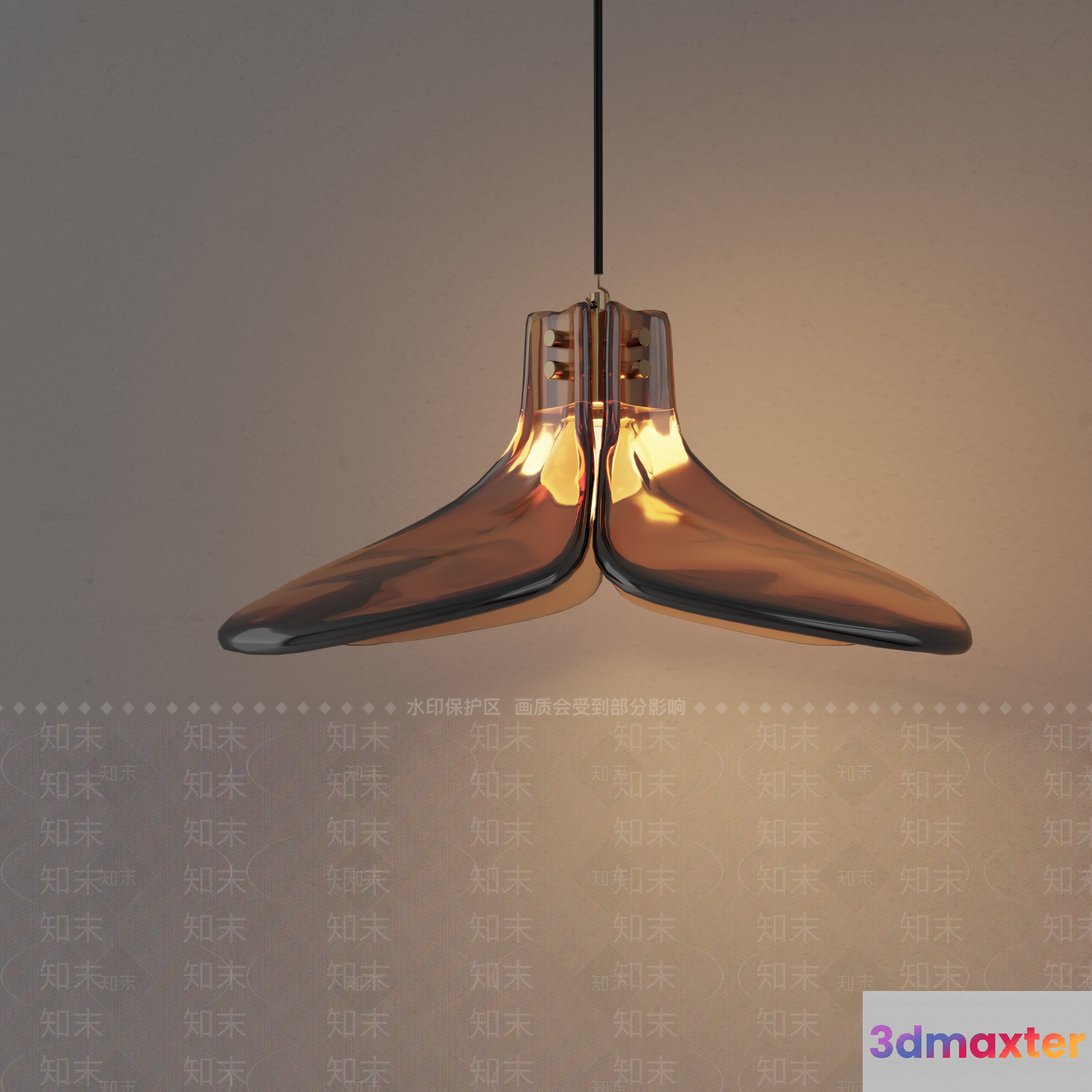 Gold Light Fixture 3D Model - 133 - VRAY Render