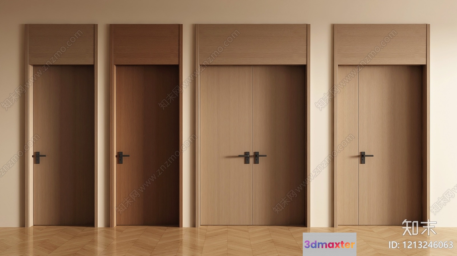 Modern Wooden Doors 3D Model - 7894 - VRAY Render