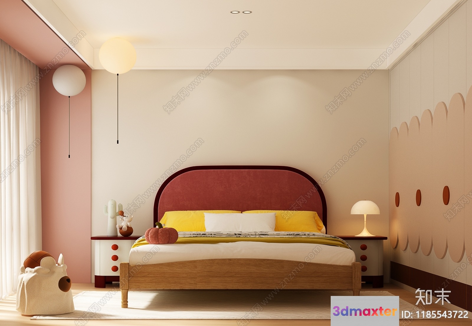 Cozy Modern Bedroom 3D Model - 10031 - VRAY Render