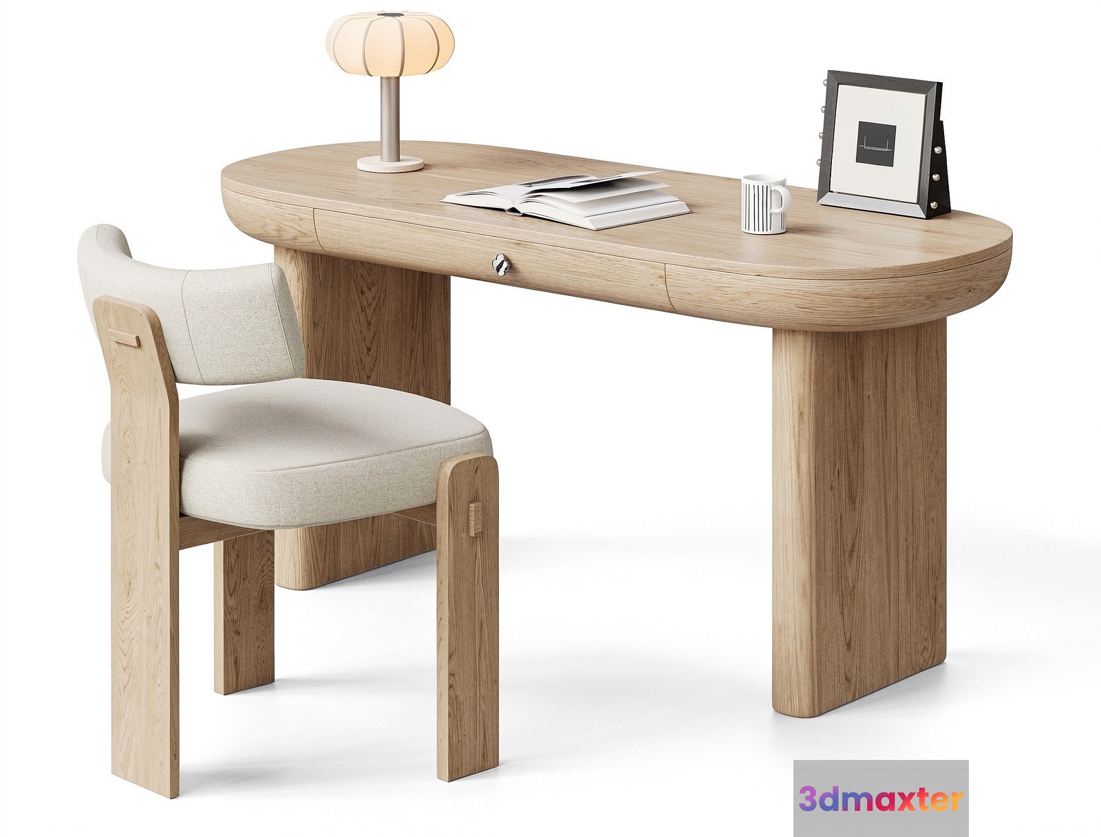 Modern Wooden Desk 3D Model - 19875 - VRAY Render