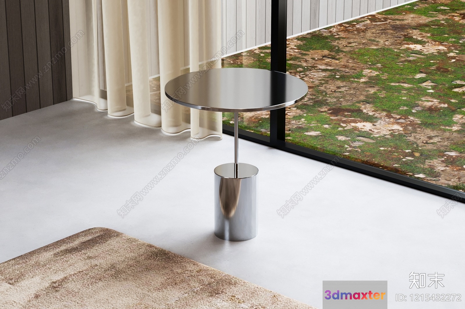 Modern Silver Table 3D Model - 18059 - VRAY Render