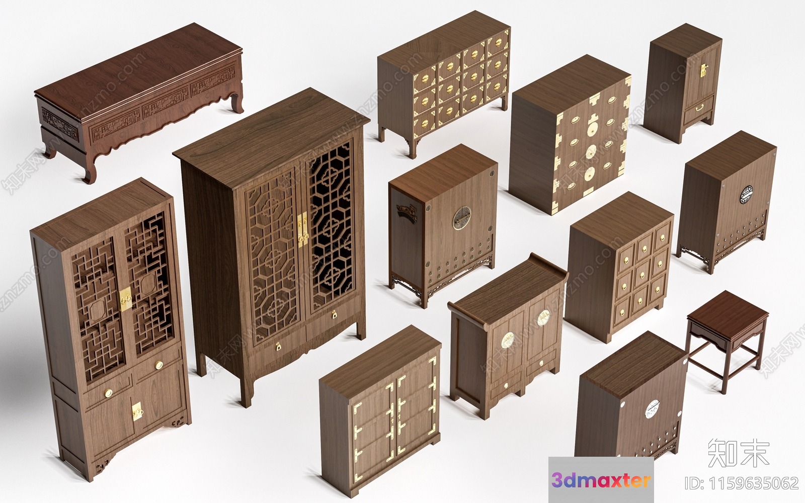 Wooden Furniture Set 3D Model - 17142 - VRAY Render