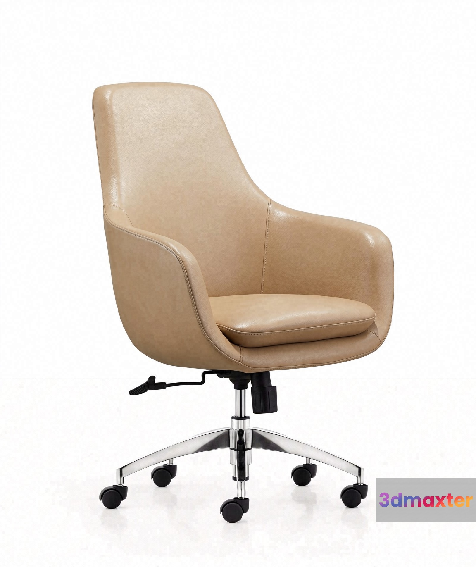 A Beige Leather Office Chair 3D Model - 21840 - VRAY Render