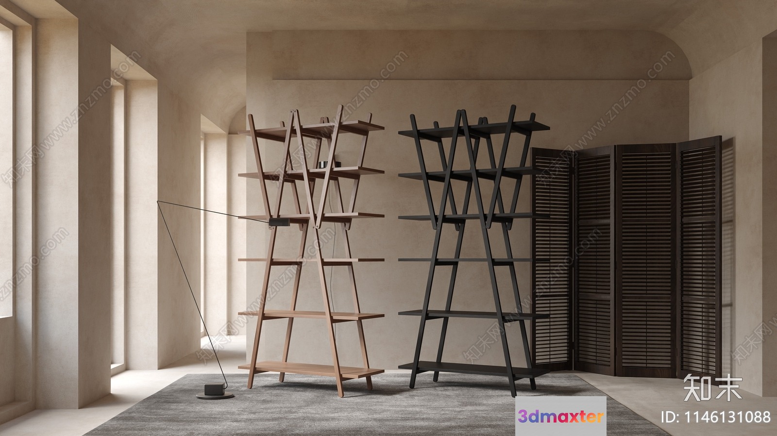 Modern Shelving Unit 3D Model - 15463 - VRAY Render