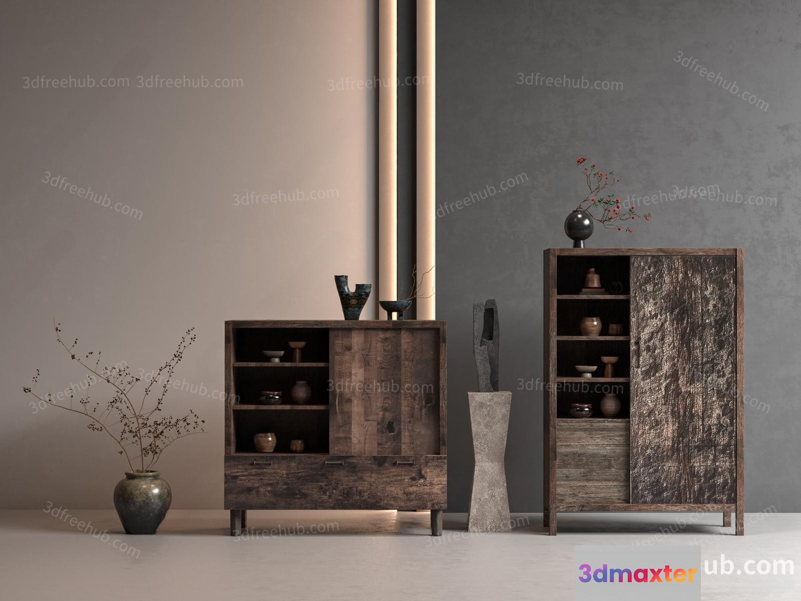 Modern Rustic Furniture 3D Model - 21586 - VRAY Render
